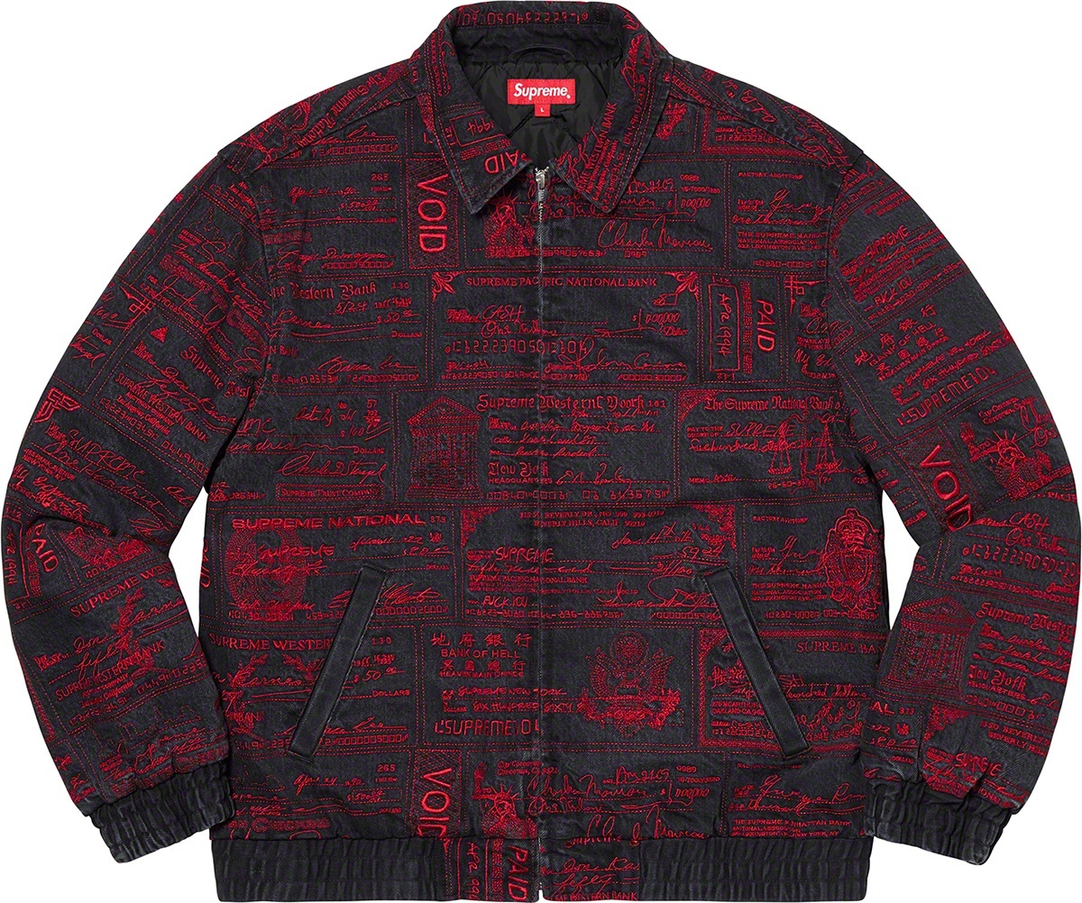 Checks Embroidered Denim Jacket view 7